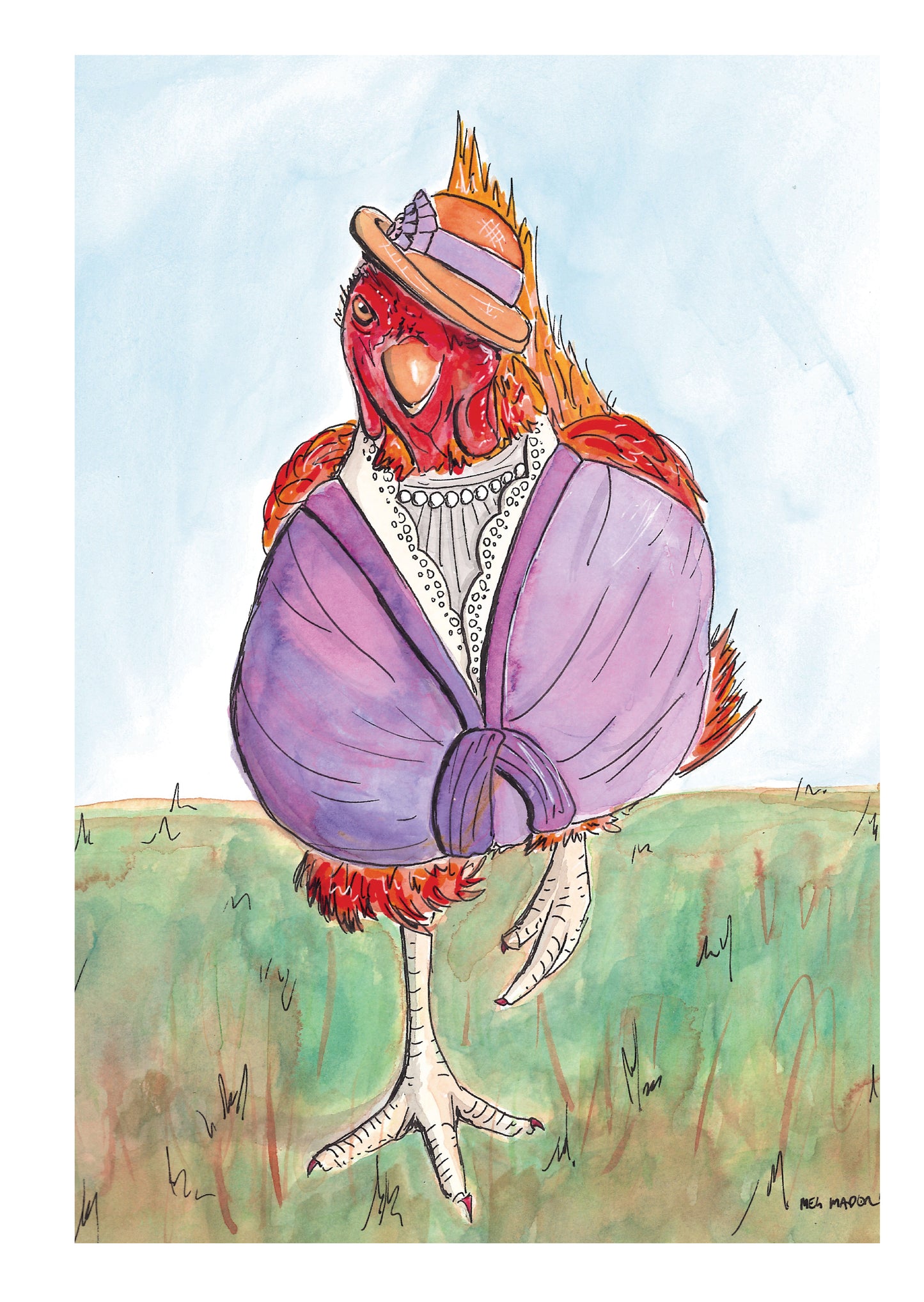 Miss Cluckington Cluck-Face Greeting Card