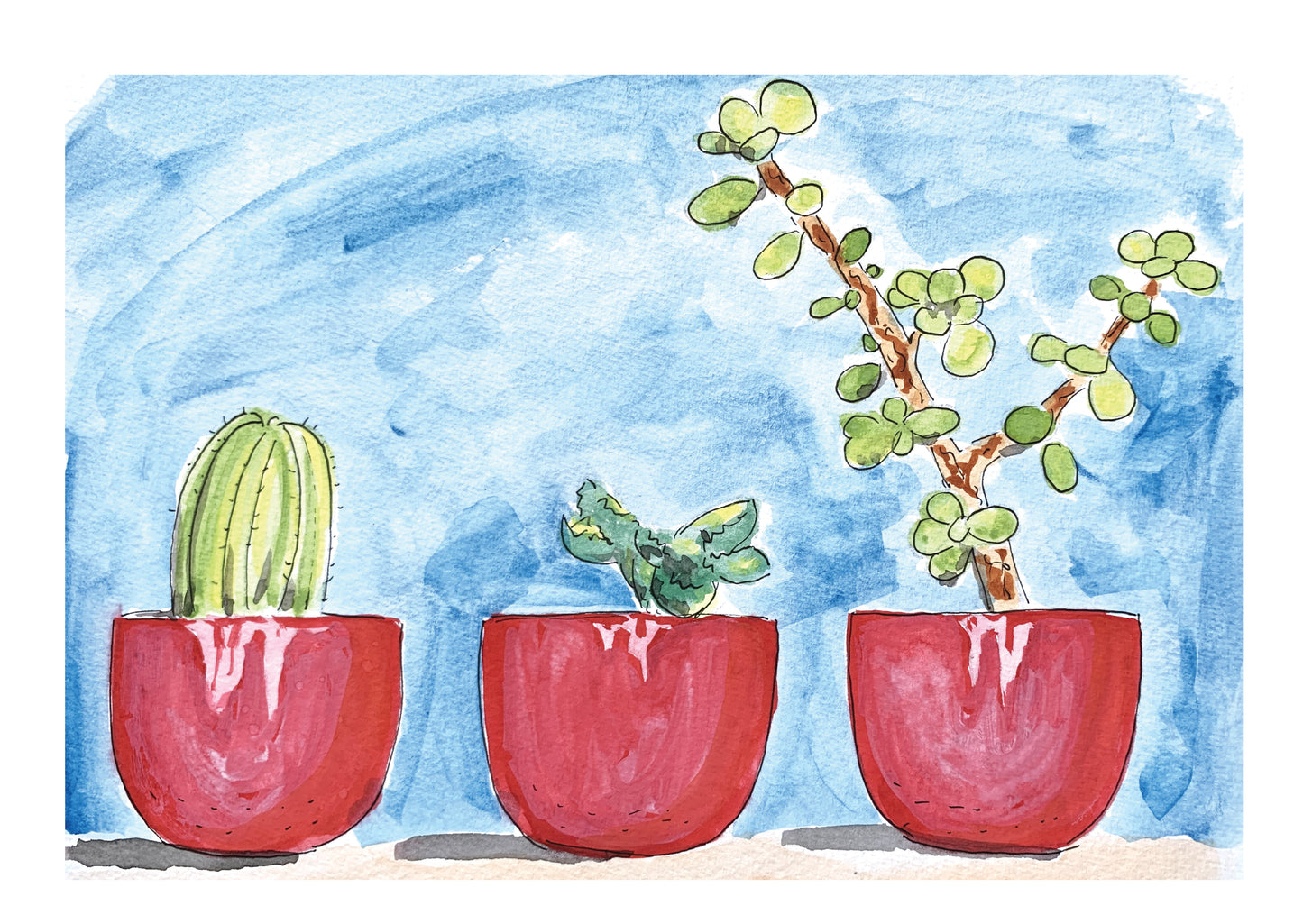 Red Pots Greeting Card
