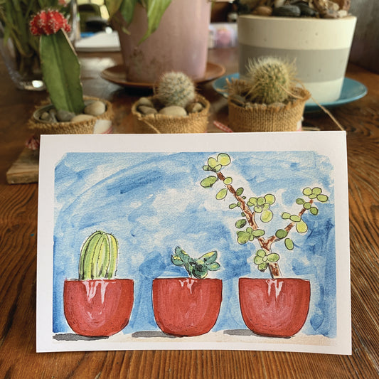 Red Pots Greeting Card