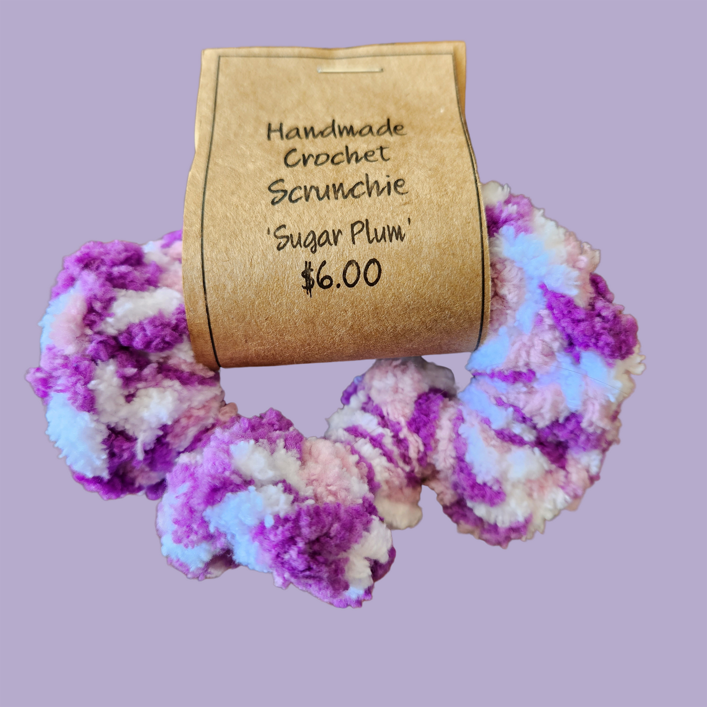 Crochet Scrunchie - 'Sugar Plum'