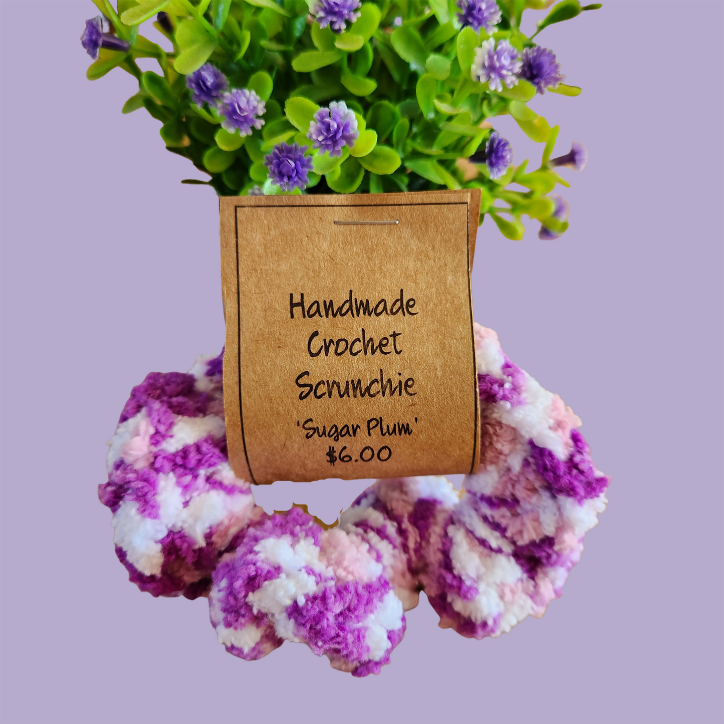 Crochet Scrunchie - 'Sugar Plum'