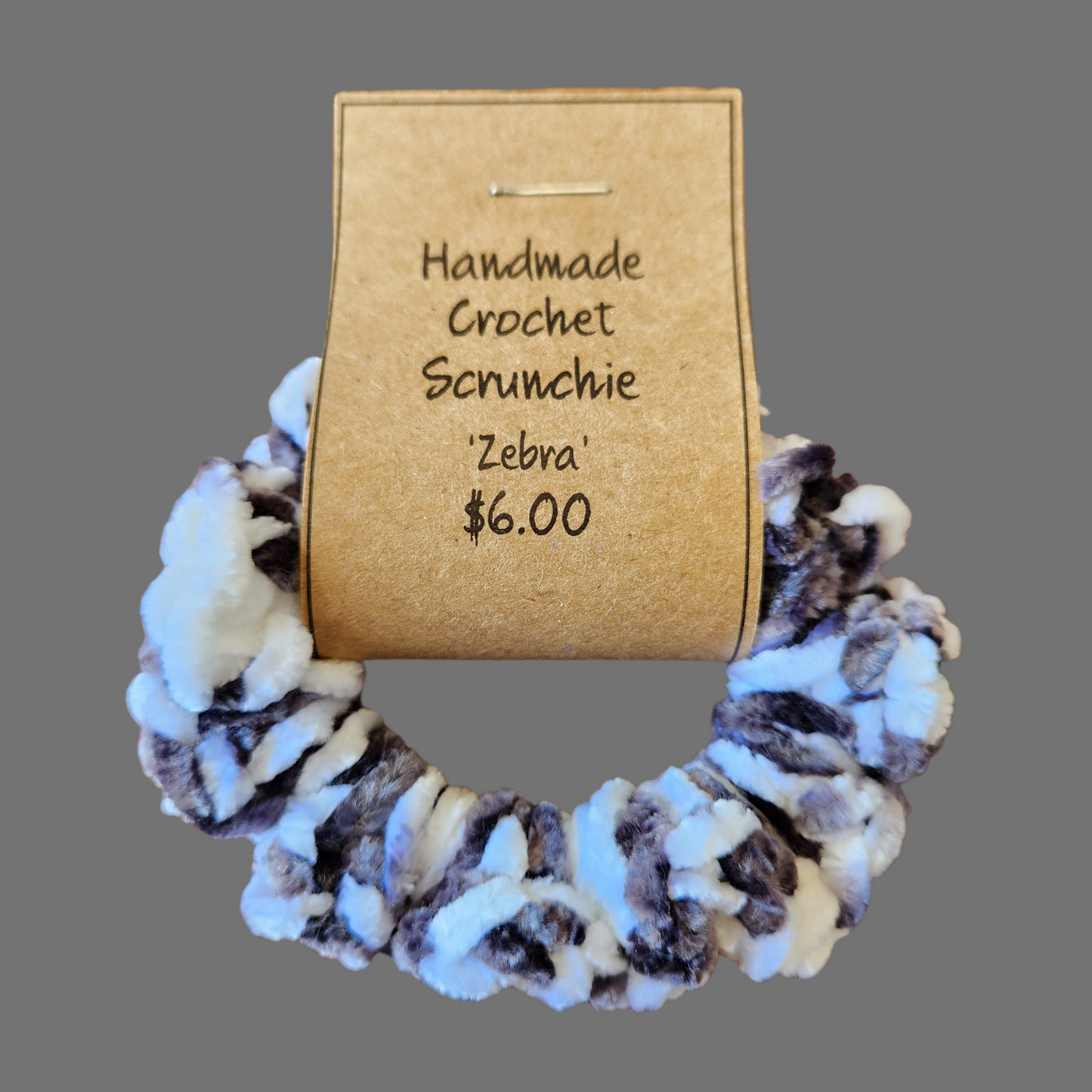 Crochet Scrunchie - 'Zebra'