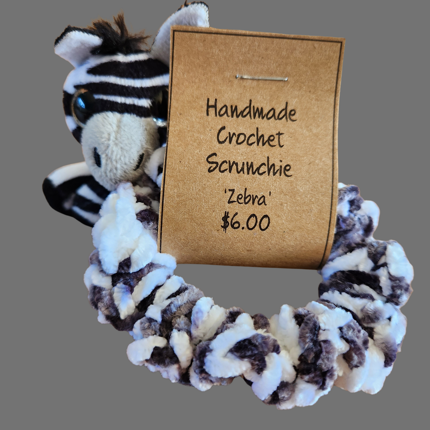 Crochet Scrunchie - 'Zebra'
