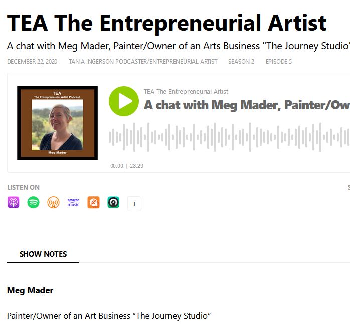 Interview with The Entrepreneurial Artist Podcast