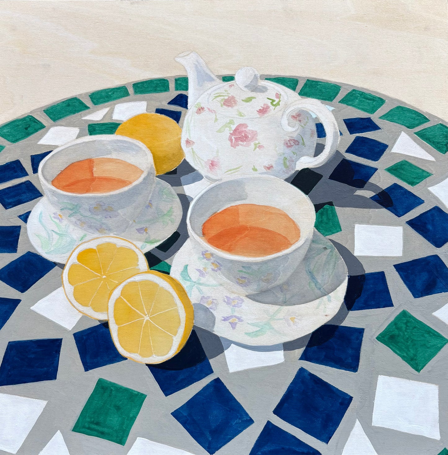 Tea Series - Two Paintings - Earl Grey with Lemon and Tea and Travel