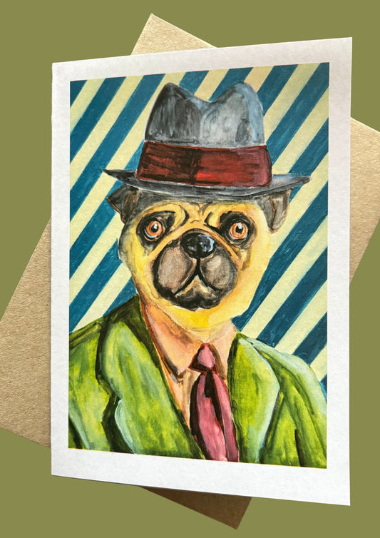 The Pugfather Greeting Card