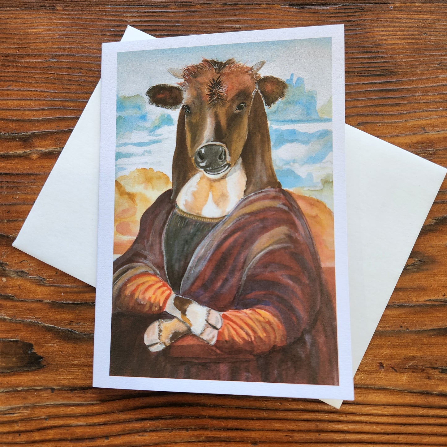 Moo-na Lisa Augmented Reality Greeting Card