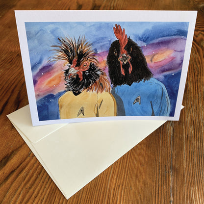 Captain Ber-Kirk and Mister Bok-Bok Augmented Reality Greeting Card