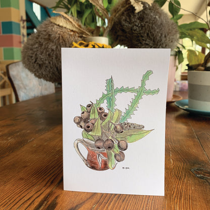 Gumnuts and Banksia Greeting Card