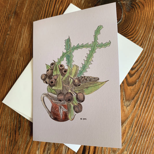Gumnuts and Banksia Greeting Card