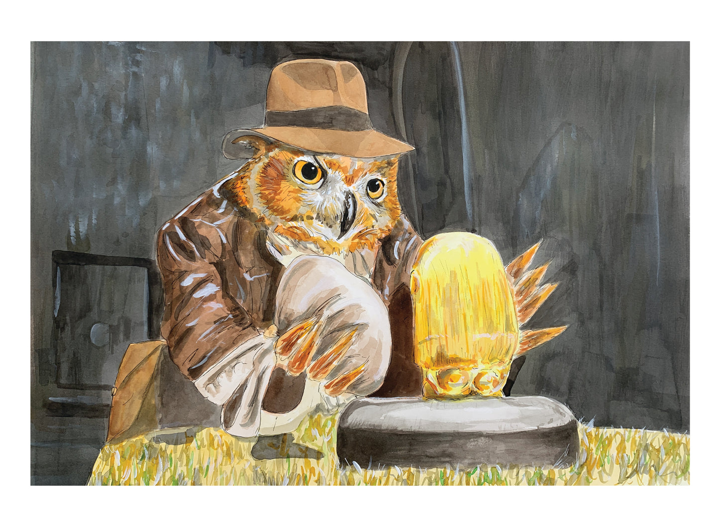 Indi-owl-a Jones Augmented Reality Greeting Card