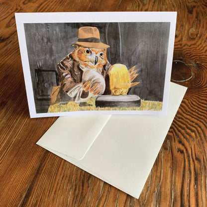 Indi-owl-a Jones Augmented Reality Greeting Card