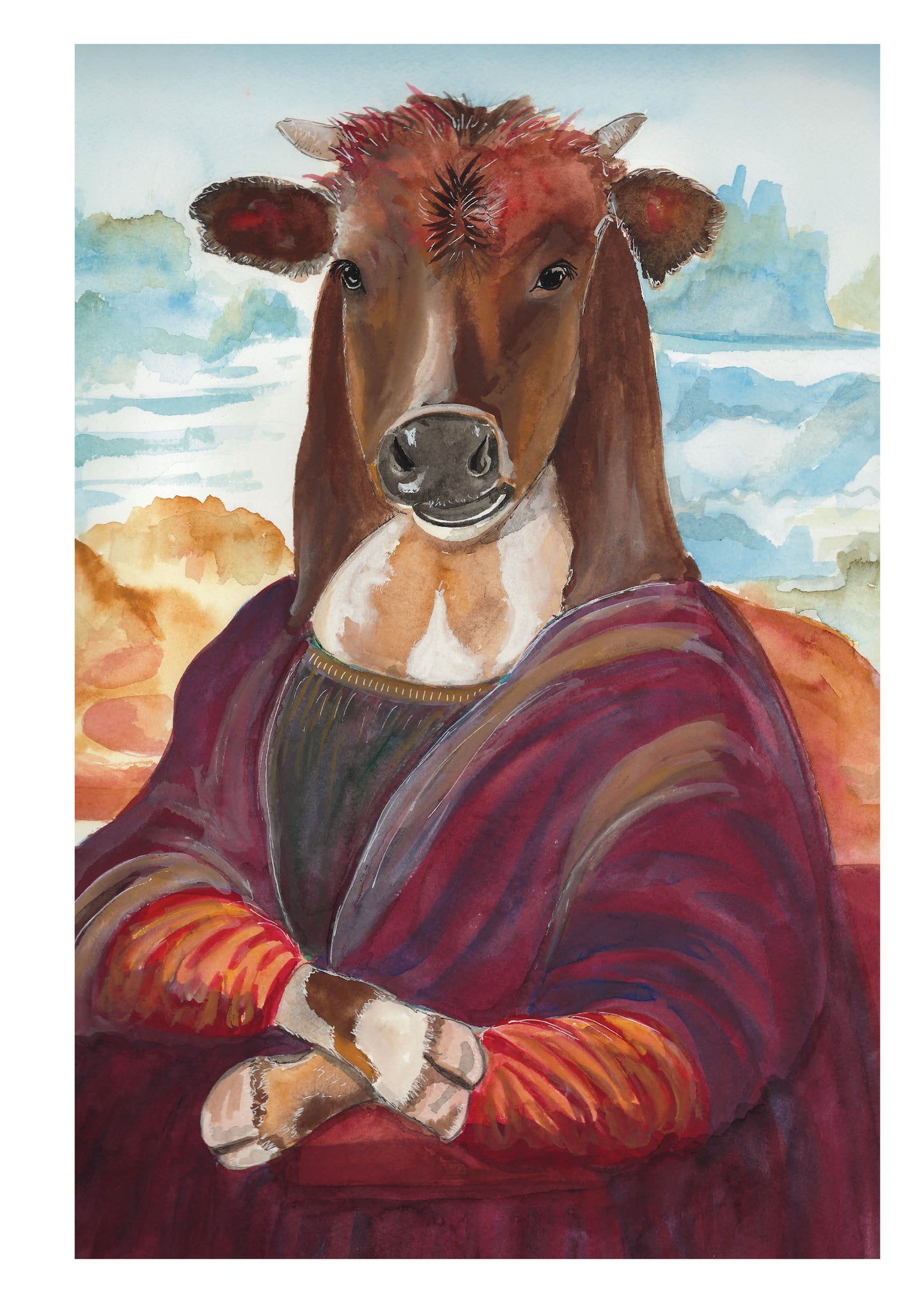 Moo-na Lisa Augmented Reality Greeting Card