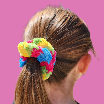 Crochet Scrunchie - 'Rainbow Explosion'