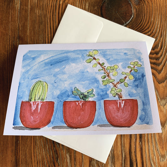 Red Pots Greeting Card
