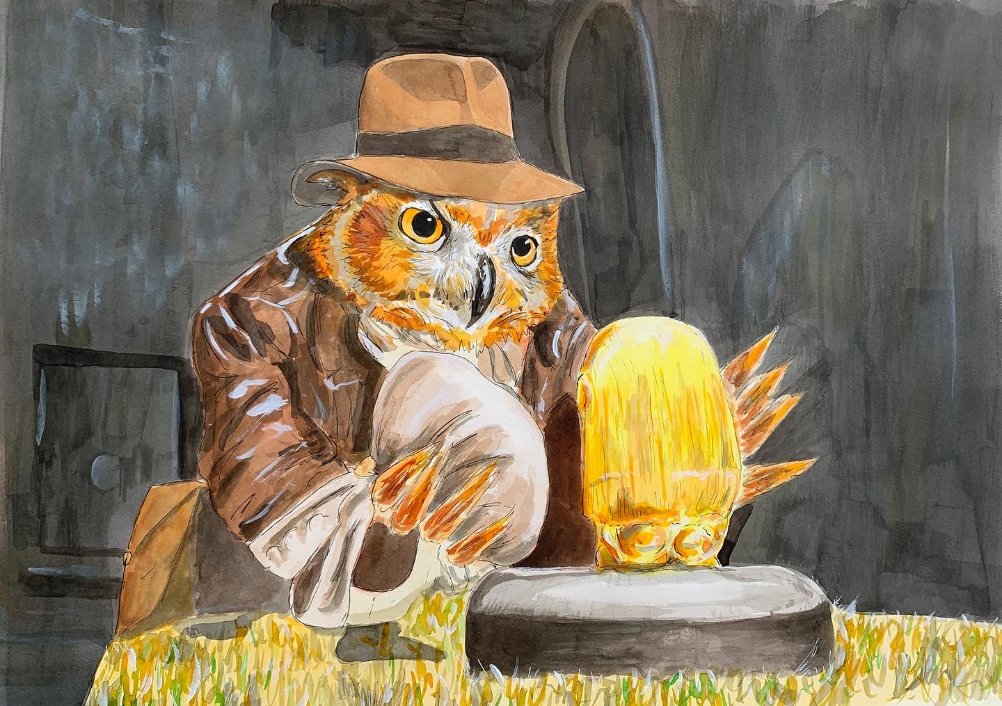 Indi-owl-a Jones by Meg Mader
