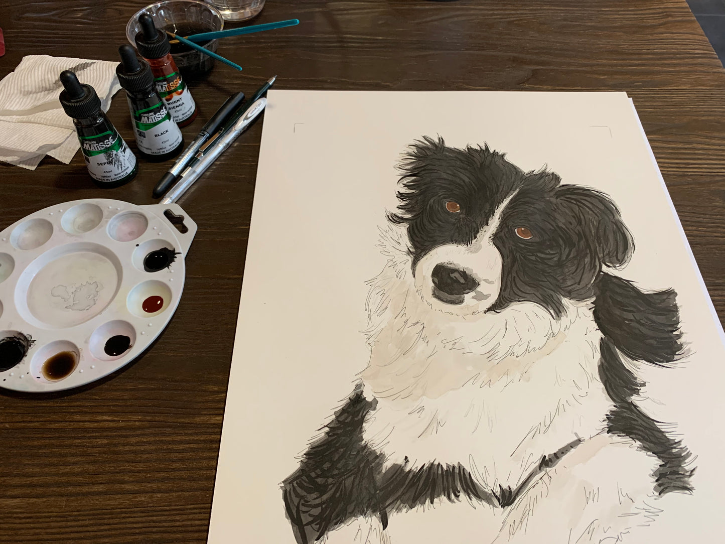 A3 Single Pet Portrait Commission - Unframed